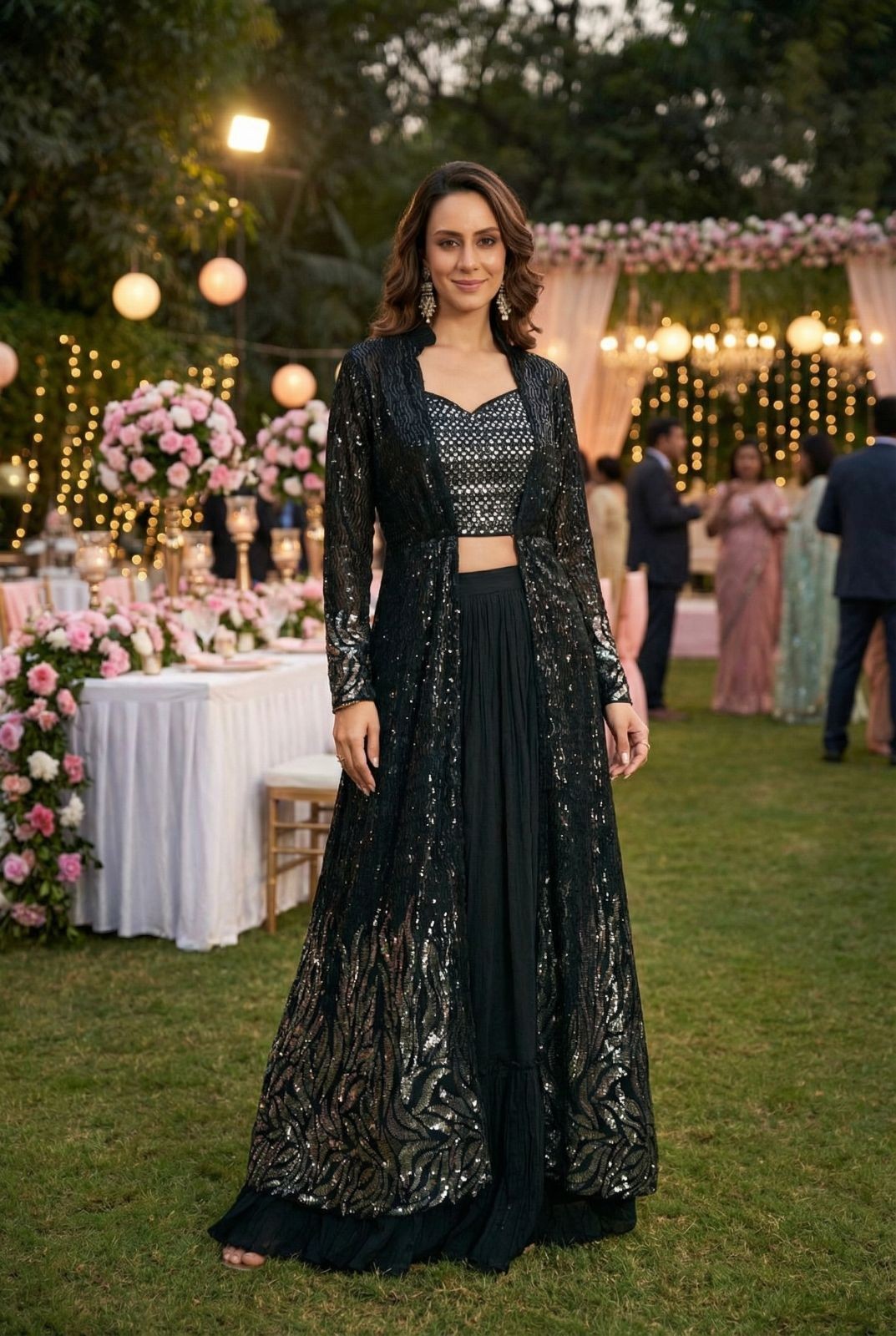 Designer New Catalogue Crop-top Black